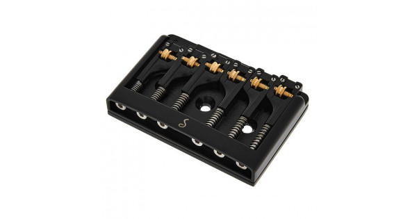 Schaller 3D-6 – 6-String Roller Bridge, Black - Guitar & Bass